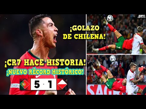 🚨GOLAZO HISTORICO de CRISTIANO RONALDO ¡DE CHILENA! RÉCORD HISTORICO GOLEADA de PORTUGAL vs POLONIA