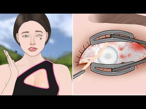 ASMR Remove Parasite worms from  infected eye | Goat Yoga Gone Wrong