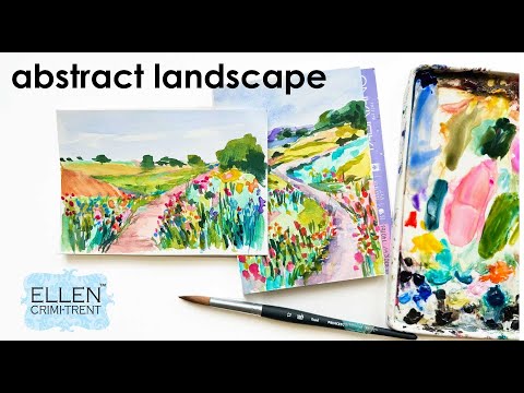 Watercolor colorful abstract Landscape