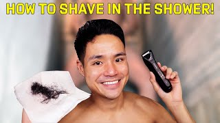 shaving my pubes in the shower (manscaped)