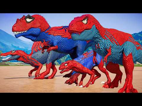 What if 4 Spider-man Dinosaur Bros in Jurassic World - Spiderman's Story |Super Hero Dinosaurs|