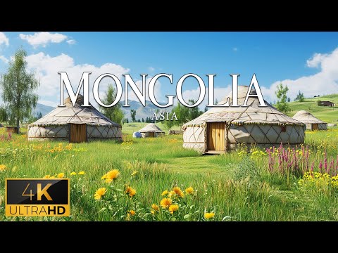 FLYING OVER MONGOLIA (4K Video UHD) - Peaceful Piano Music With Beautiful Nature Film For Relaxation