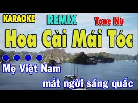 Hoa Cài Mái Tóc Karaoke Remix {Tone Nữ} | Mẹ Việt Nam mắt ngời sáng quắc