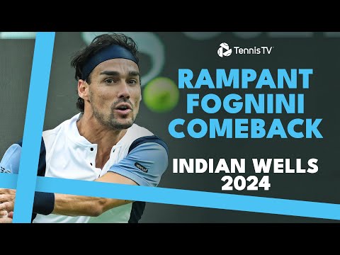 Fabio Fognini Wins SIX Games In A Row From A Set And A Break Down | Indian Wells 2024