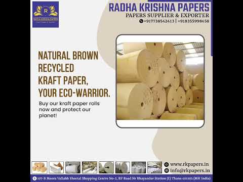 Recycle ♻️ Food Grade Odor free Kraft Paper 16-35 BF and 40-3500 Gsm available