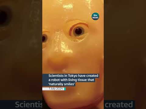 Scientists in Tokyo have created a robot with living tissue that ‘naturally smiles’ #itvnews #news