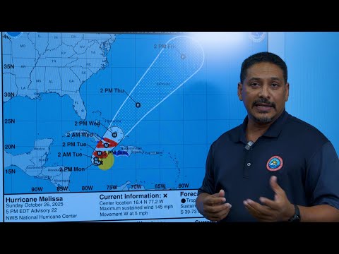 YouTube video thumbnail: Weather Update on Hurricane Melissa