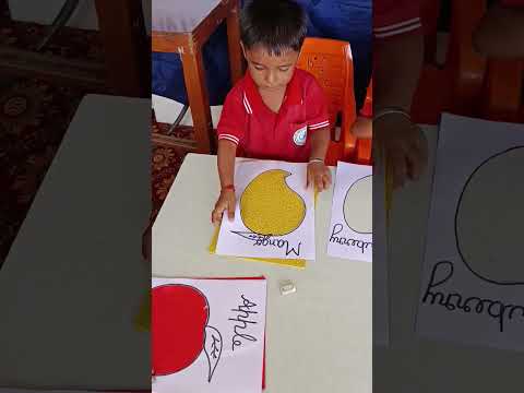 Fruits shadow activity nursery kids 😊 #youtubeshorts #art #drawing #painting #schoollife #schoolfun
