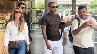 Shikhar Dhawan and His New Girlfriend Sophie Shine at Airport | Exclusive