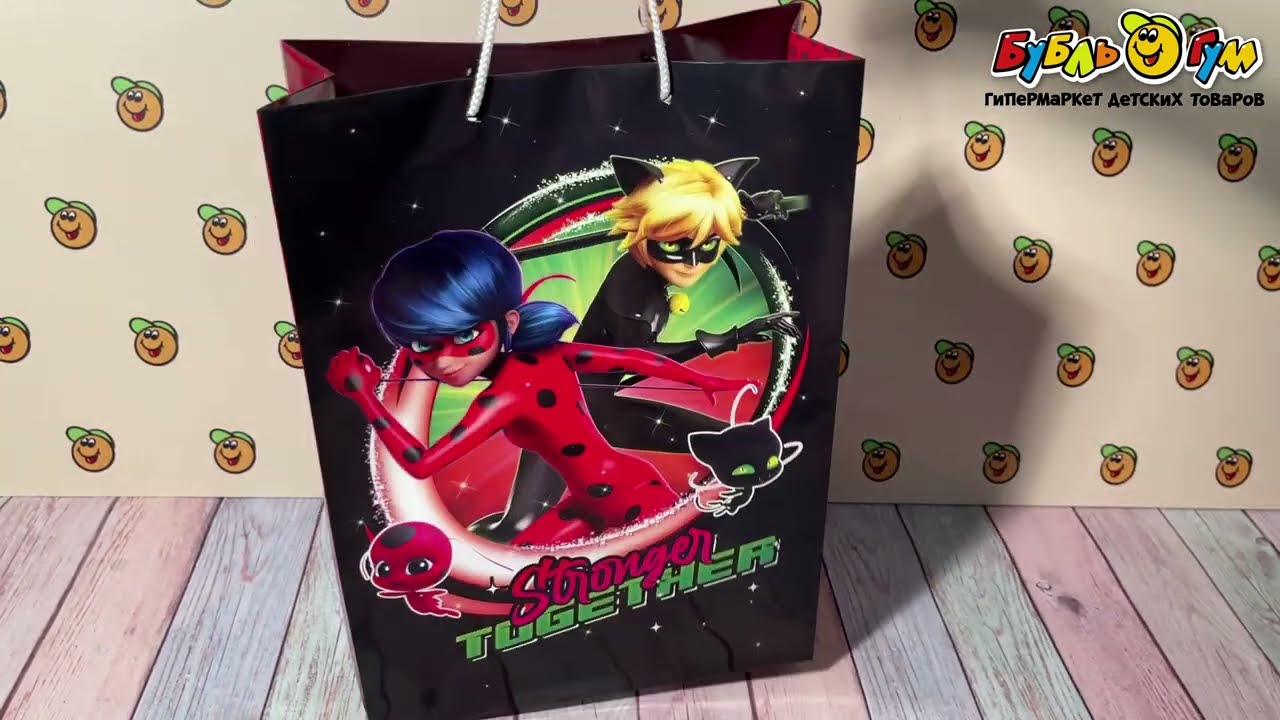 Пакет подарочный Леди Баг 25х35см - видео Пакет подарочный Леди Баг 25х35см - видео