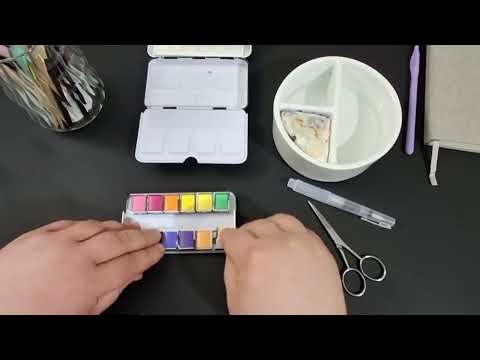 Arteza Pastel Watercolor Set ( 12 half-pans ) DEMO PAINTING