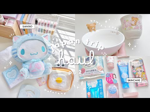 japan haul pt. 2// cute & useful items, sanrio, character merch, japanese skincare & makeup, jewelry