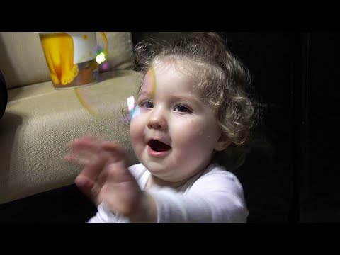 Cute baby Catching Bubbles For The First Time - Baby Lile