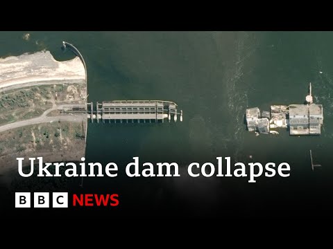 Ukrainian town without water after dam collapse - BBC News