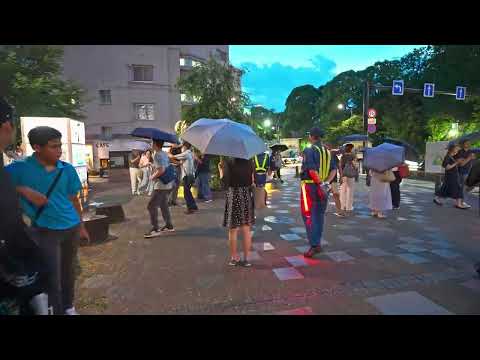 Night Tokyo walk from Kudanshita, Iidabashi to Kagurazaka・4K HDR