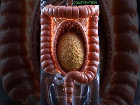 Constipation Blockage in Digestive System | Human Anatomy Animation | Stomach AI Generated Art
