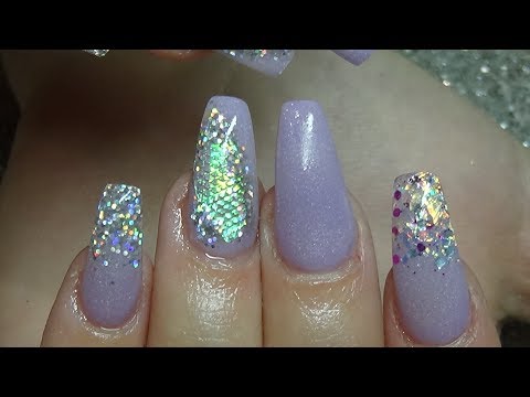 Mermaid scale Acrylic nails using CJP