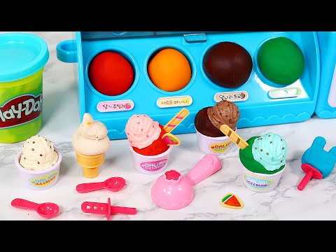 Play Doh Ice Cream Store Dough Playset Satisfying with Unboxing & Review Toy ASMR