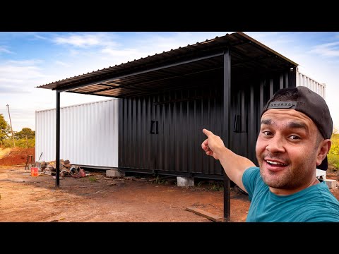 Fiz uma COBERTURA para nossa OFICINA CONTAINER / Ep.4