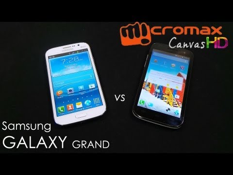 (ENGLISH) Samsung Galaxy Grand Vs Micromax Canvas HD A116  - Comparison and Review - Cursed4Eva com