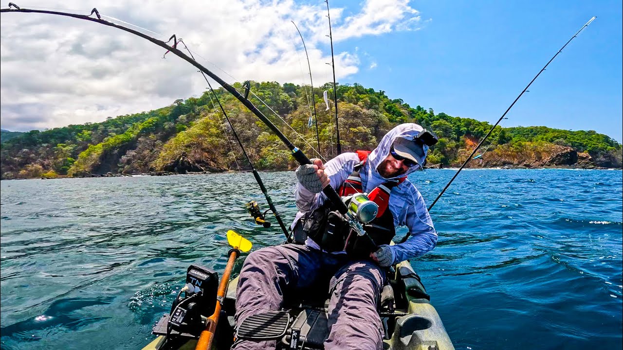 Kayak Fisherman Towed by MASSIVE Fish Offshore