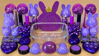 Фиолетовый слайм 💜 Добавляю в слайм косметику, блестки и бусины 👑 ASMR Slime 1080p.