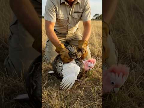 Hero Saves Pink Bird From Giant Snake! #rescue #wildlife #animals