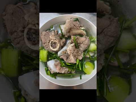 Canh bí đao hẹ bông xương tuỷ món thứ 45 #cooking  #shorts