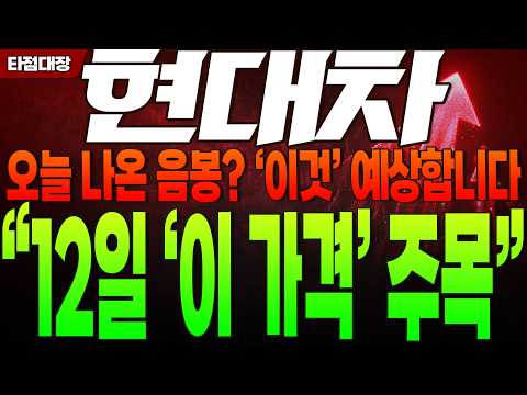[<strong>현대차</strong> 주가전망] 오늘 나온 음봉? '이것' 예상합니다 "12일 '이 가격' 주목" #<strong>현대차</strong> #현대차주가 #타점대장