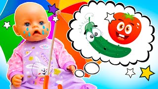 Faisons de la soupe aux légumes pour Baby Born ! 🍲 Histoires de Maya et Lina pour enfants