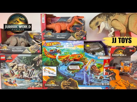 🔥Jurassic World Rebirth Toys Unboxing! | NEW Hot Wheels RacerVerse Crash & Splash Action! 🦖💥