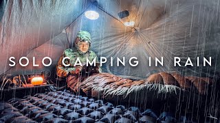 SOLO CAMPING IN RAIN • RELAXING RAIN ASMR