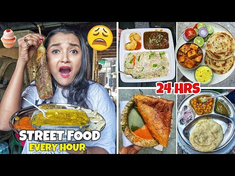 I ate STREET FOOD Every Hour for 24 Hours Challenge - 10 Best Cheap Food Kolkata - FOOD CHALLENGE