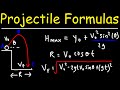Projectile Motion Formulas