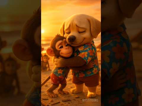 Emotional Story of a Puppy Chef & His Monkey Friend #shorts #cartoonvideo #viralvideo