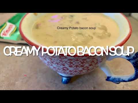 Easy Creamy Potato Bacon Soup (made with turkey bacon)