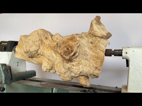 The Fossilization Of Nature With Natural Forest Wood On Wood Lathe - Woodworking Guide