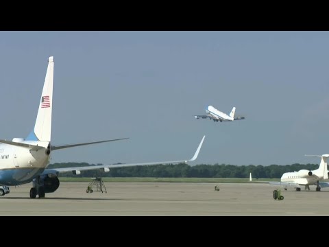 YouTube video thumbnail: Trump Departs Joint Base Andrews in Maryland, Headed to Iowa