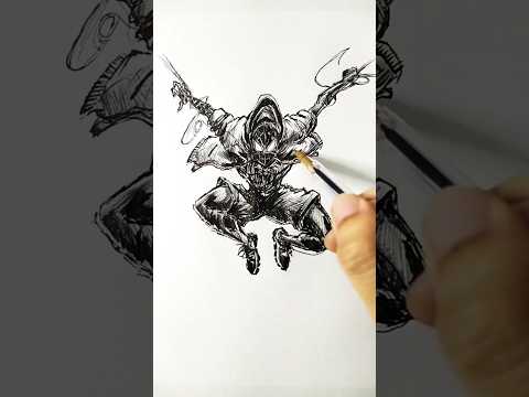 Speed drawing Spider StickMan 😳 #shorts #anime #drawing