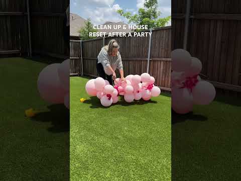 Party clean up #momvlog #momlife #barbie #barbieparty #kidsparty #kidsbirthdaydecoration #partydecor