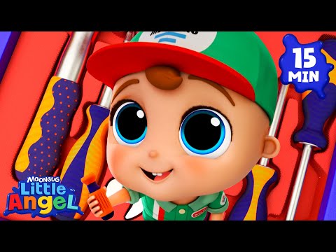 Who is Daddy's BEST Helper! | Little Angel 😇 | Kids Learn! | Nursery Rhymes | Sing Along