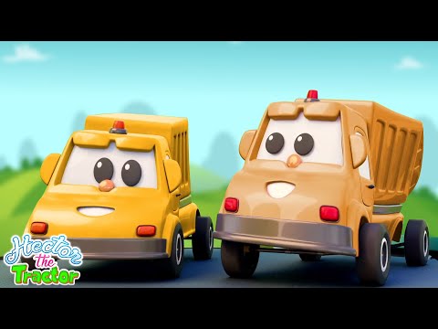 Five Little Garbage Trucks, Cartoon Songs and Rhymes for Kids by Hector the Tractor