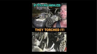 Masked Protesters Burn My Tesla in Flames! Owners of Teslas Being Targeted?