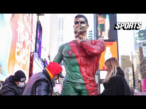 Cristiano Ronaldo statue unveiled in Times Square in honor of soccer legend’s 40th birthday