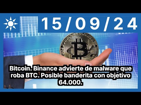 Bitcoin. Binance advierte de malware que roba BTC. Posible banderita con objetivo 64.000.