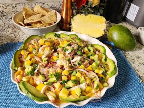 Celebra a Papá con este Delicioso aguachile de camarón, mango y piña