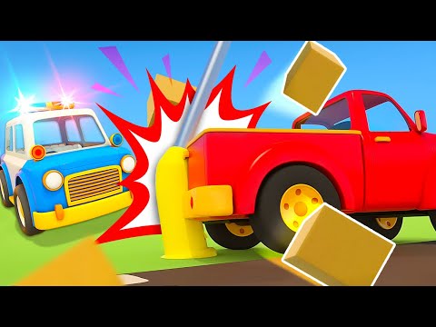 The police car on a mission. The pickup truck needs help. Full episodes of Helper cars cartoons.