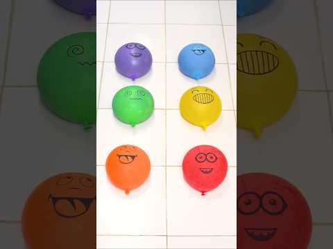 Awesome Colorful Emoji 🌈🔴🟠🟡🟢🔵🟣 Popping Water Balloon Orbeez #asmr #funny #poppballons #satisfying