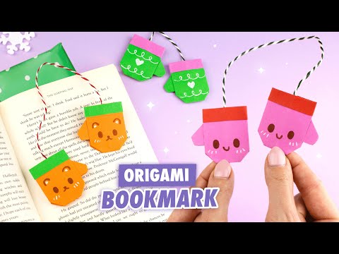 Оригами Варежки Книжная Закладка из бумаги | Origami Paper Mittens Bookmark