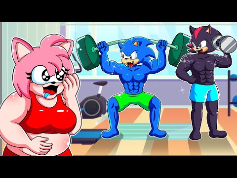 Fat Amy and the Muscular Guys at the Gym!? Who Will Amy Choose? Sonic The Hedgehog 3 Animation